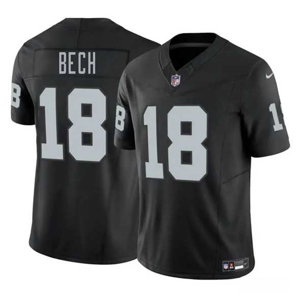 Men & Women & Youth Las Vegas Raiders #18 Jack Bech Black 2025 Draft F.U.S.E. Vapor Untouchable Stitched Jersey